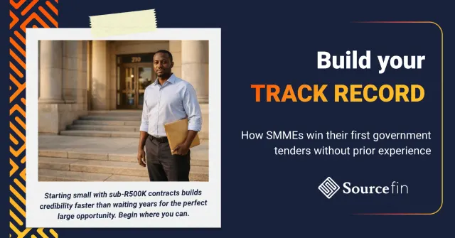 South African business owner submitting first government tender without prior track record