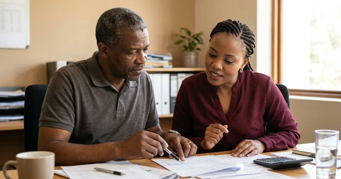 South African small business owner consulting a tax advisor about the capital gains tax small business South Africa disposal relief