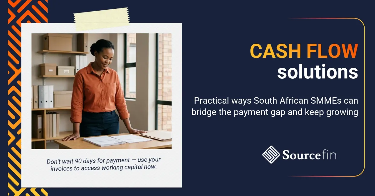 South African SMME business owner reviewing invoices – cash flow solutions for small businesses