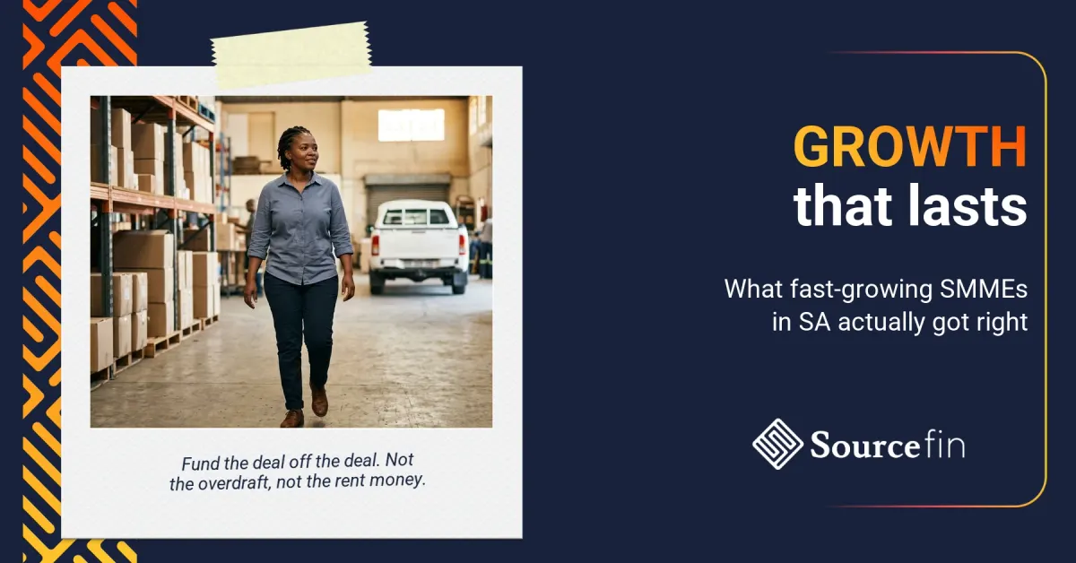 Fast-growing SMMEs South Africa: a distribution business owner mid-shift in her warehouse
