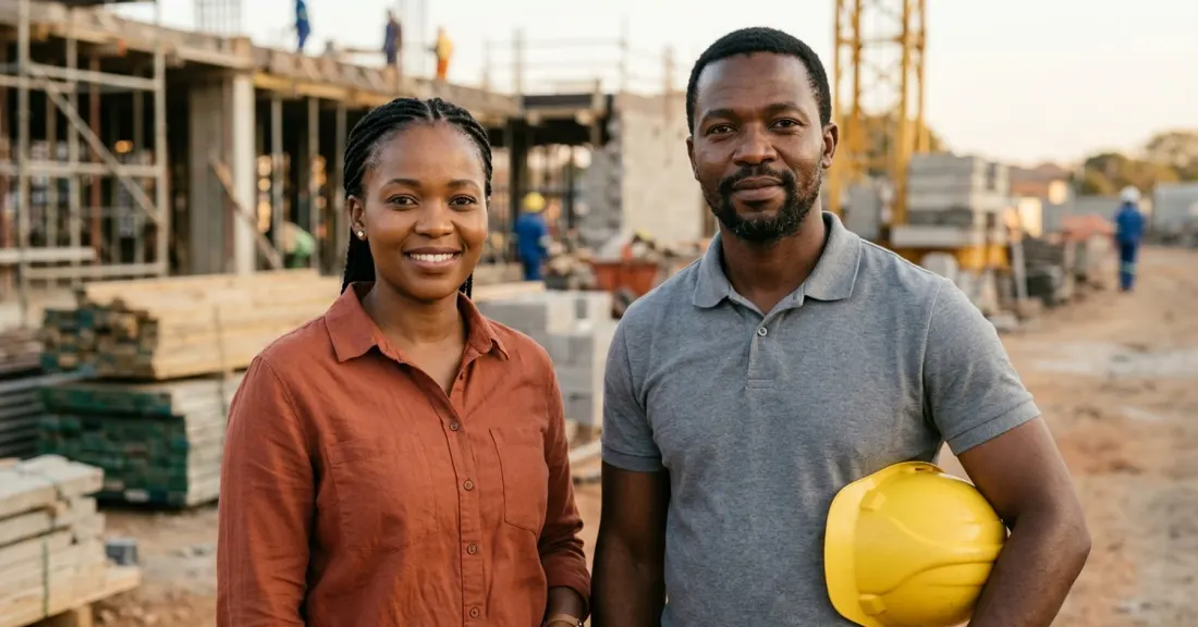 South African SMME business owners on a government contract site representing legitimate delivery on government tenders South Africa