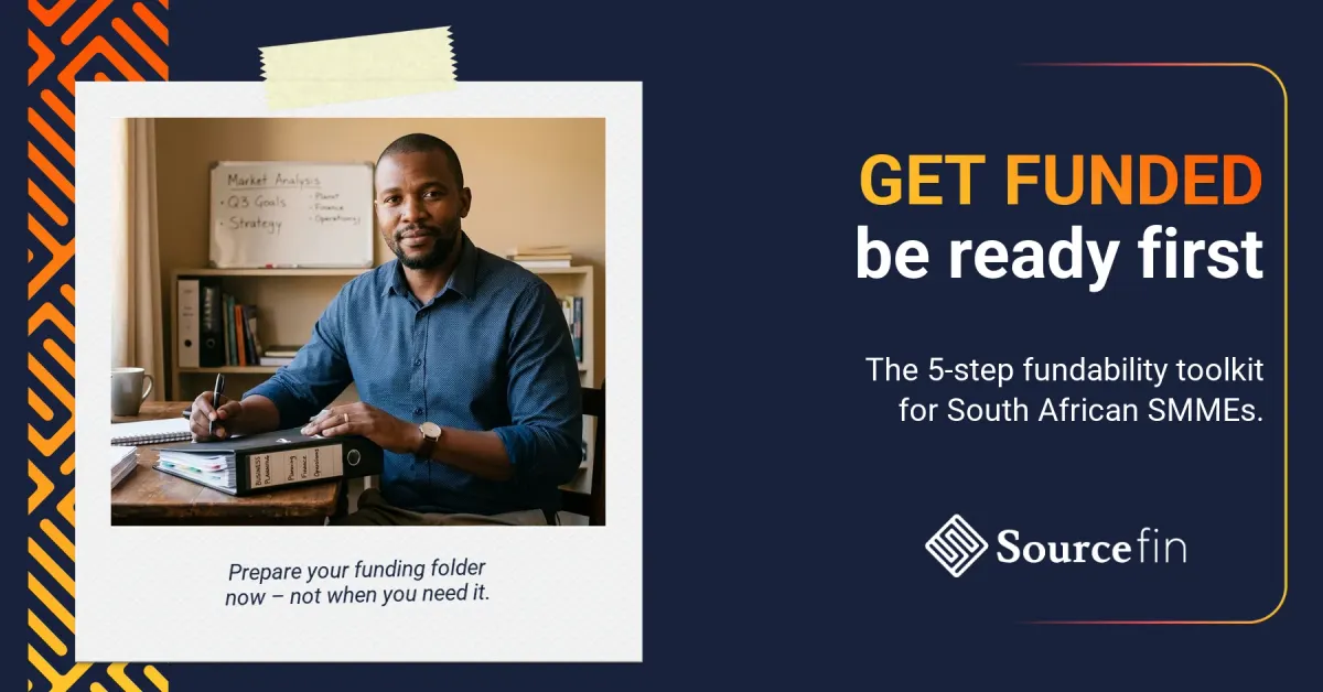South African SMME owner preparing funding application for business funding South Africa