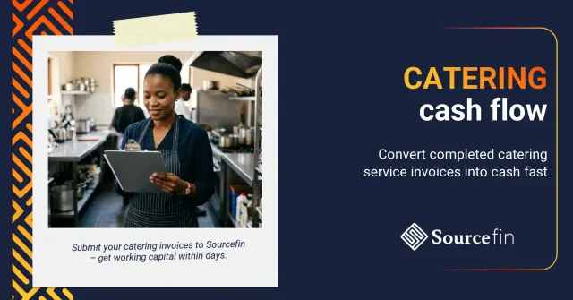 South African catering business owner in commercial kitchen – invoice discounting catering cash flow solution
