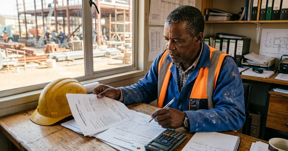 Invoice discounting for retentions in practice: SA construction contractor reviewing a progress payment certificate and retention statement