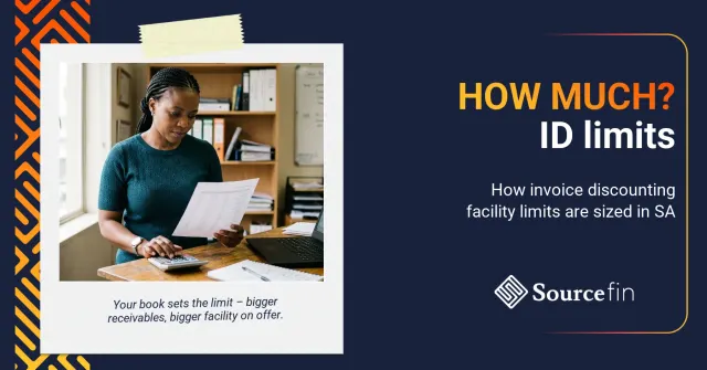 invoice discounting limits South Africa – South African SMME owner working through how much invoice discounting her receivables book supports