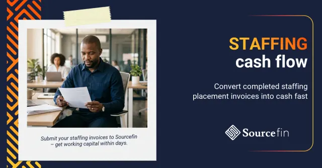 South African staffing agency owner at desk reviewing placement documents – invoice discounting staffing cash flow solution