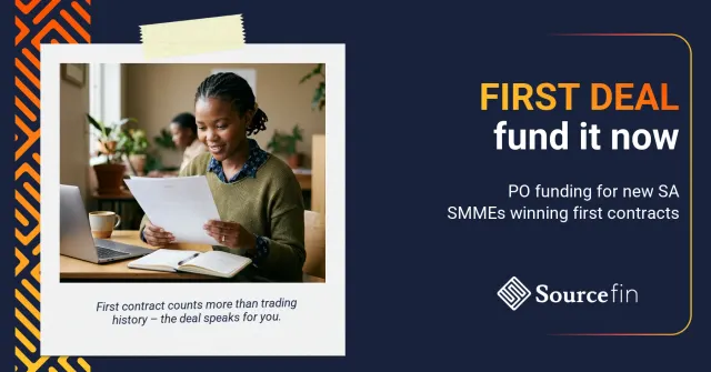 purchase order funding startups South Africa – young South African entrepreneur reviewing a first signed contract