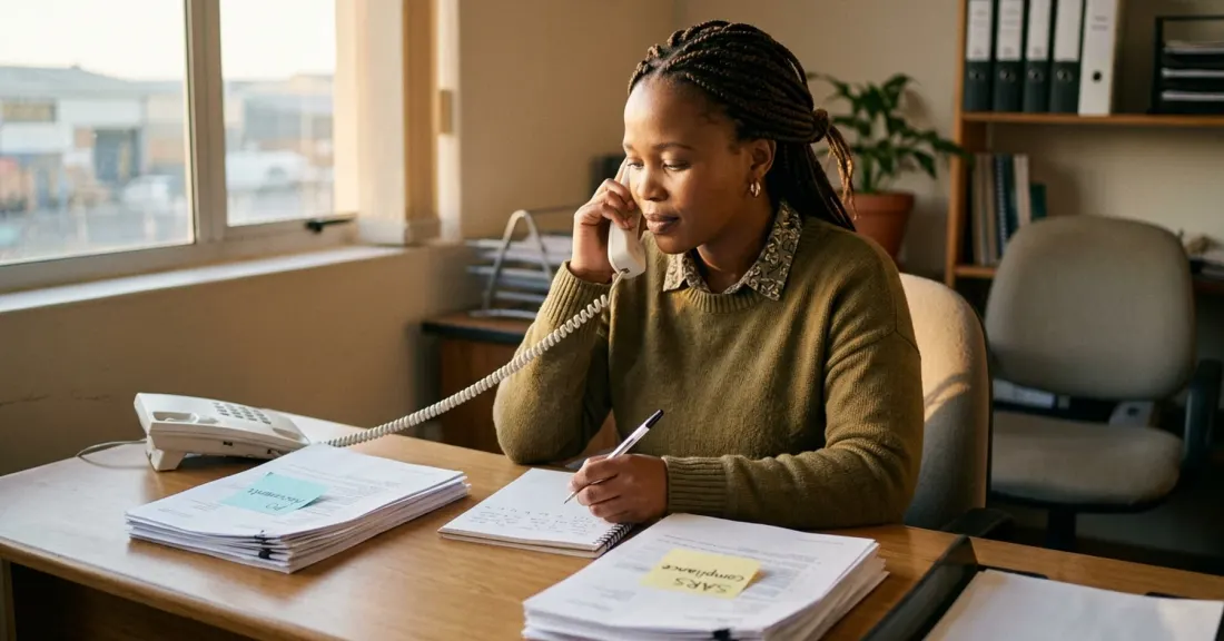 Purchase order funding without tax clearance in practice: SA SMME owner separating funding documents from SARS compliance work