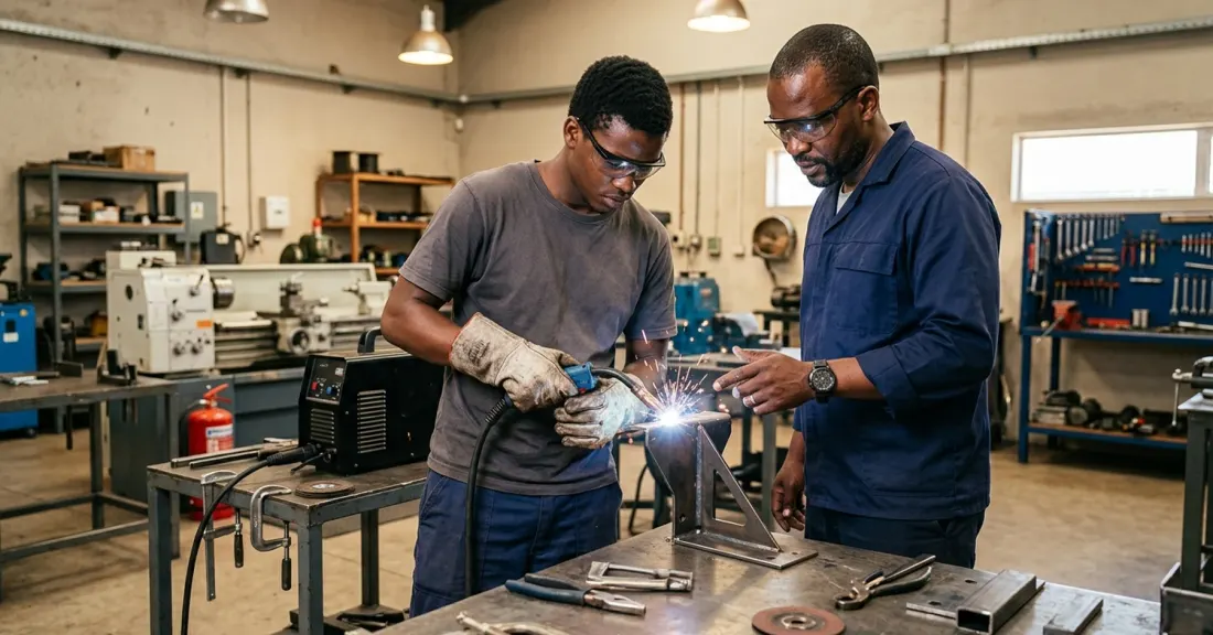 South African artisanal skills training in a workshop – Budget 2026 skills development reform moves toward practical dual-training for SMMEs